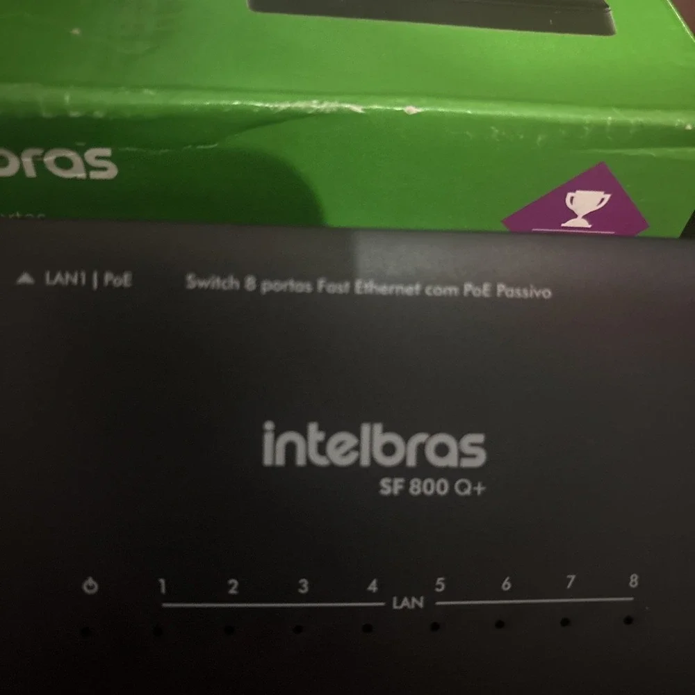 (2)INTELBRAS SF 800 Q 8‑Port Fast Ethernet Switch 0.6A 9VDC Same Day Shipping US